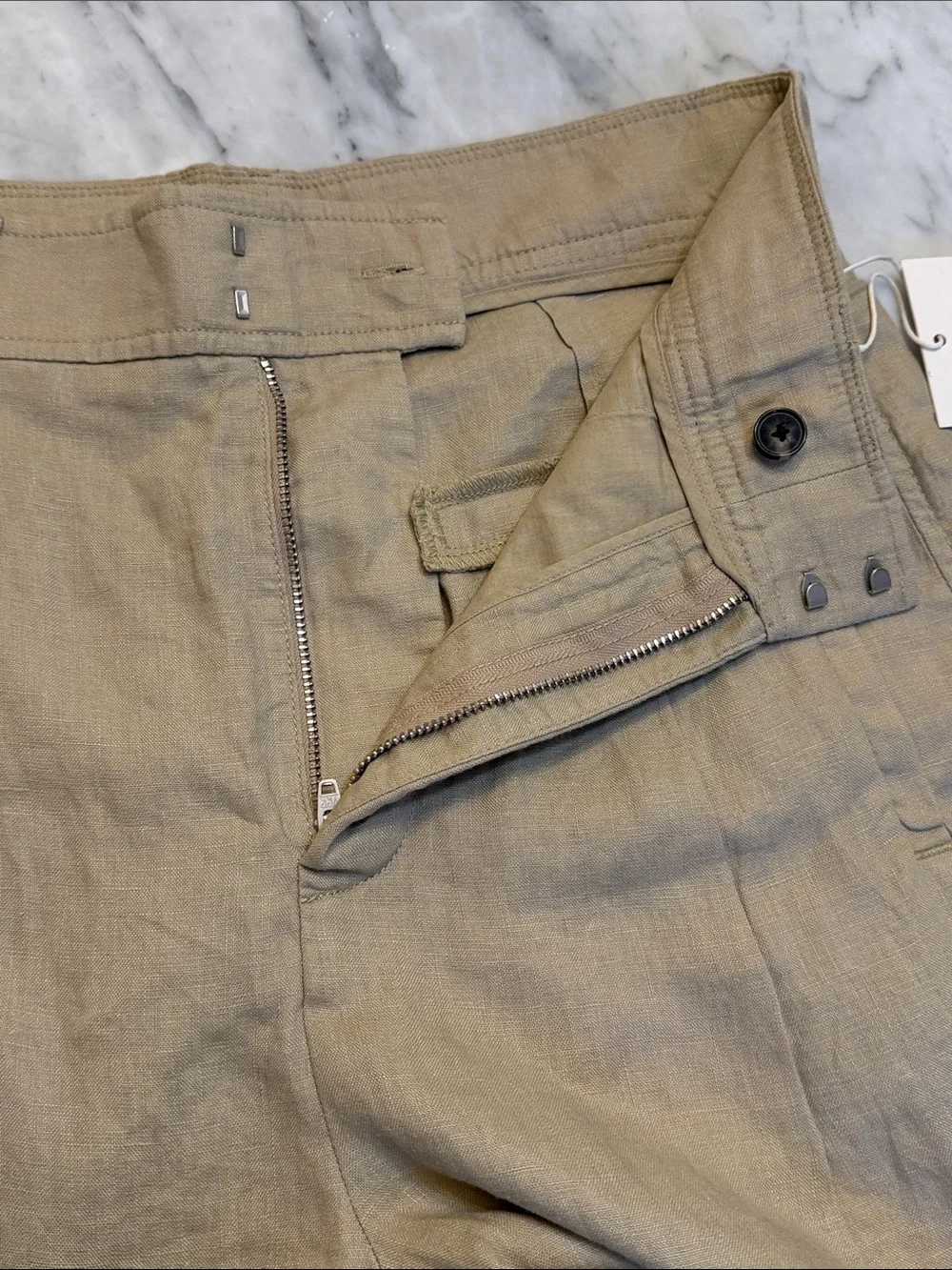 NWT Everlane The Linen Way-High Drape Pant Wide Leg Khaki - Size 2